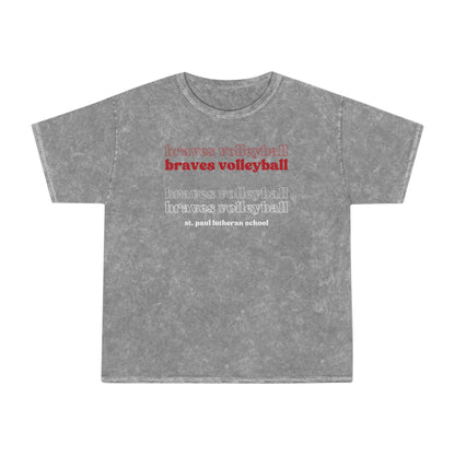 "braves volleyball" repeat | Adult Unisex Mineral Wash T-Shirt | 2 Colors