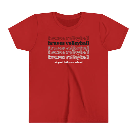 "braves volleyball" repeat | Youth Short Sleeve Tee | 5 Colors