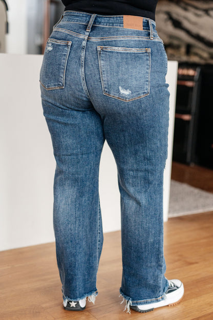 Rose High Rise 90's Straight Jeans in Dark Wash | Judy Blue (RESTOCK)