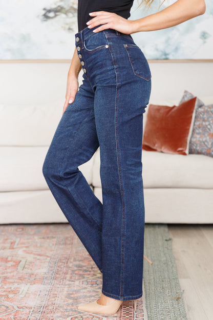 Arlo High Rise Button-Fly Straight Jeans | Judy Blue