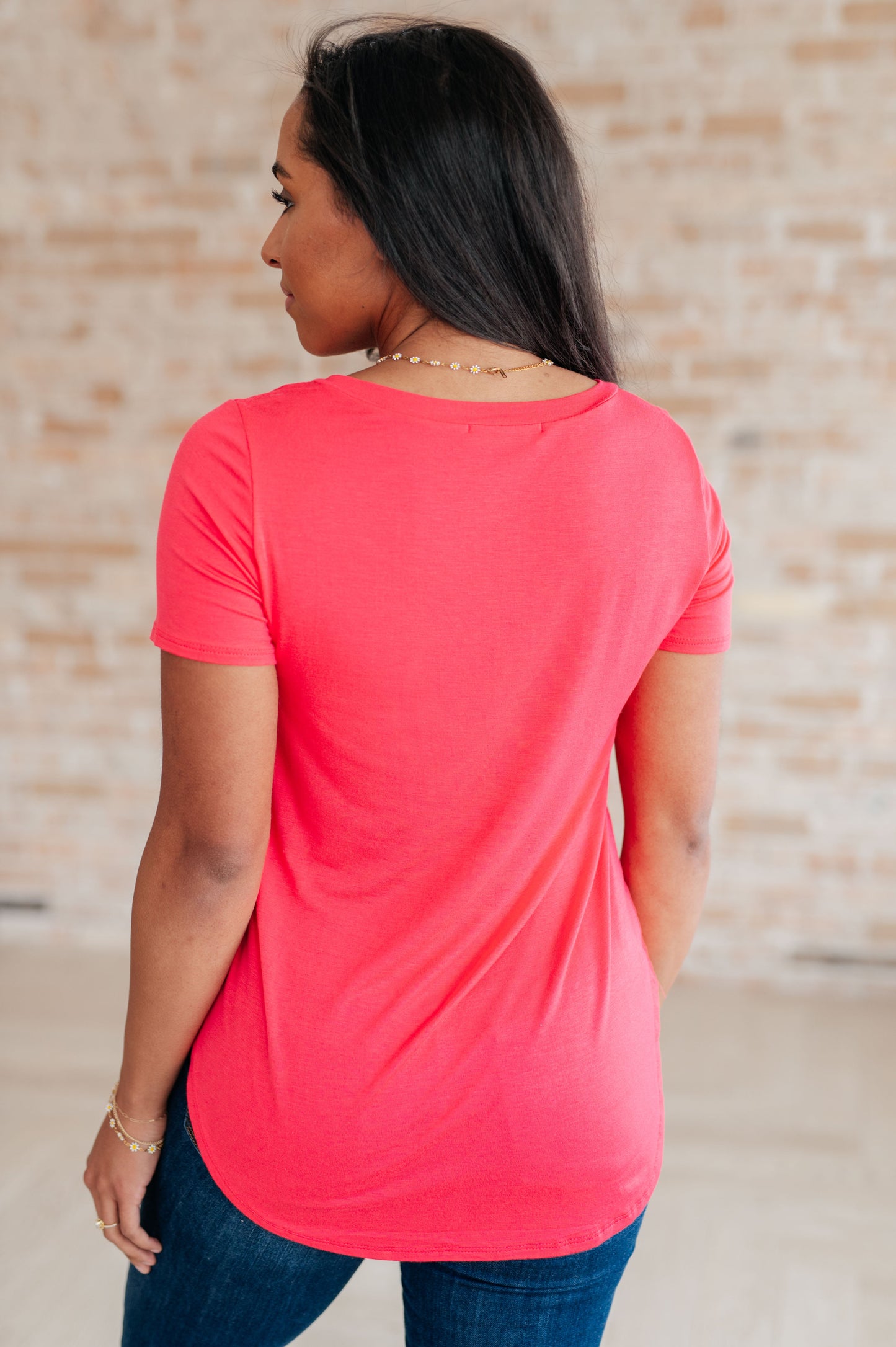 Back to the Basics Top in Azalea Red
