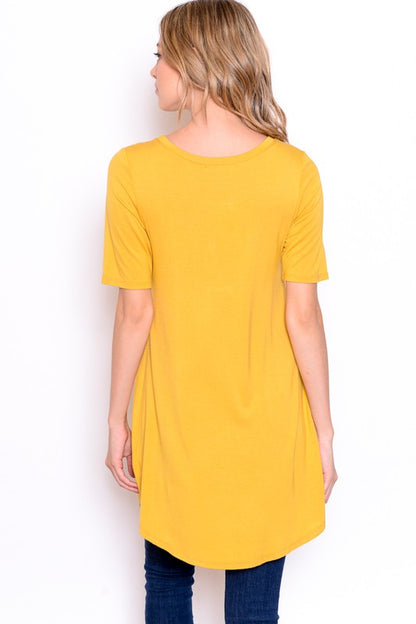 Honey Yellow Solid Knit Flowy Top | 3 sizes
