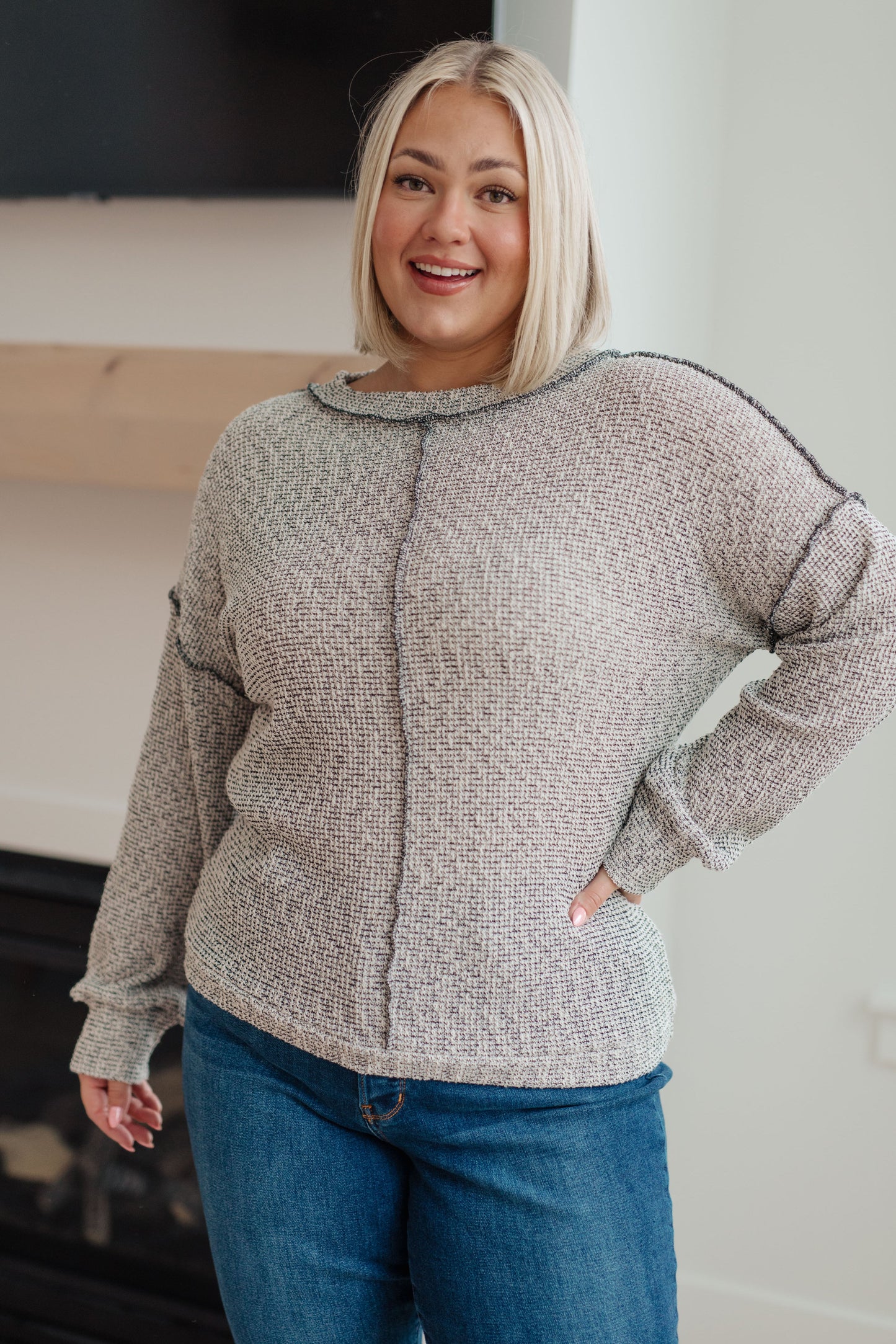Both Sides of the Story Pullover in Timberwolf