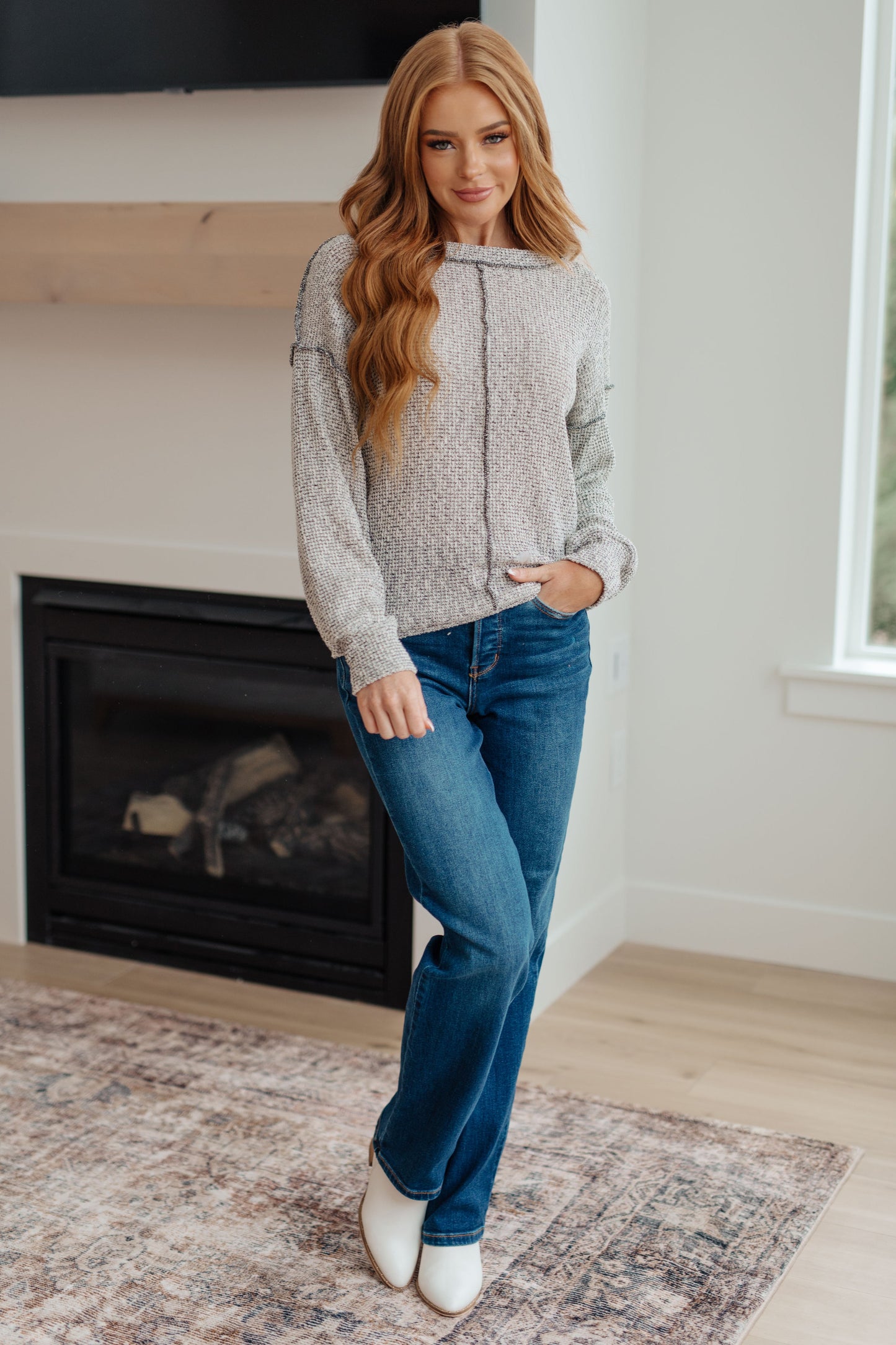 Both Sides of the Story Pullover in Timberwolf