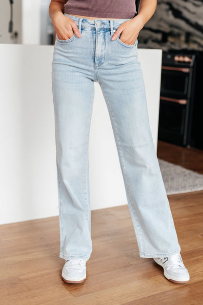 Brooke High Rise TUMMY CONTROL Top Vintage Wash Straight Jeans | Judy Blue