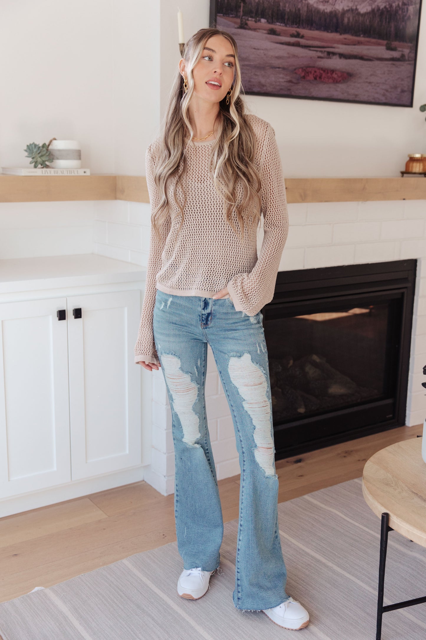 Calming Down Loose Knit Top in Pale Dogwood