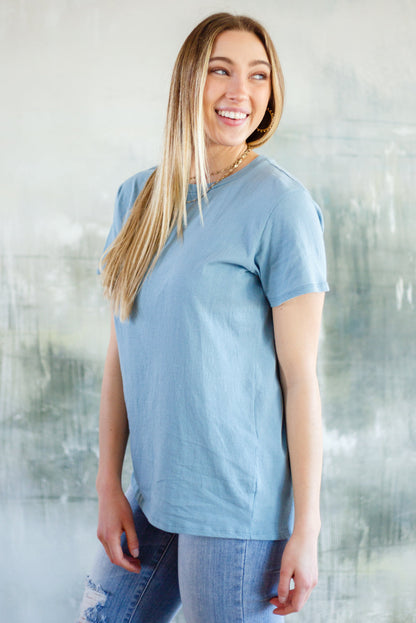 Cardinal Short Sleeve Tee in Powder Blue