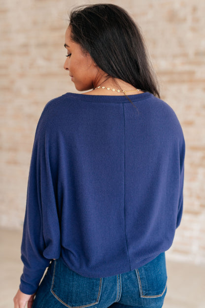 Casually Comfy Batwing Top in Star Sapphire