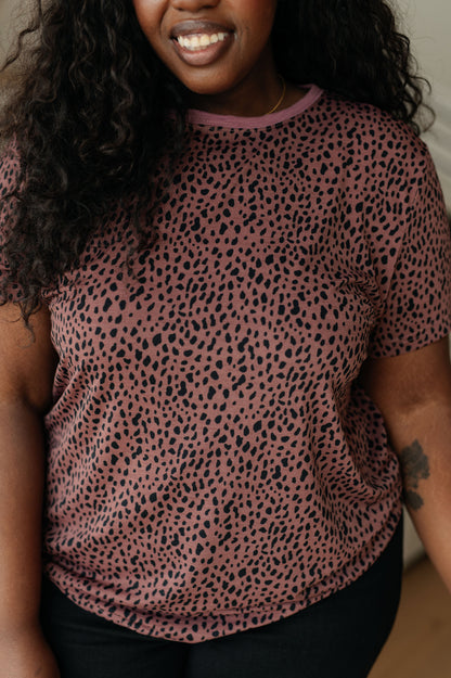 Cheetah Girl Short Sleeve Top in Old Rose