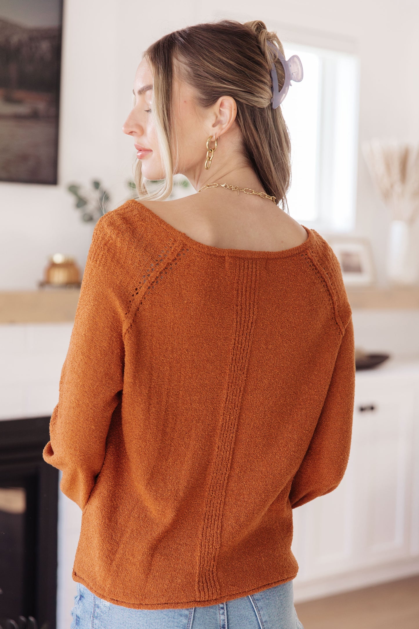 Don't Be Difficult Pullover Sweater in Rust