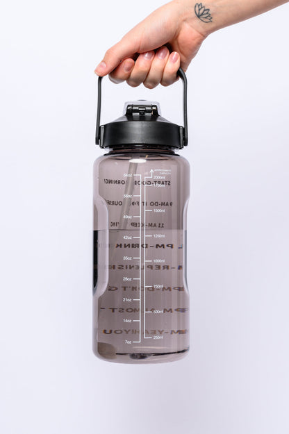 Elevated Water Tracking Bottle in Black