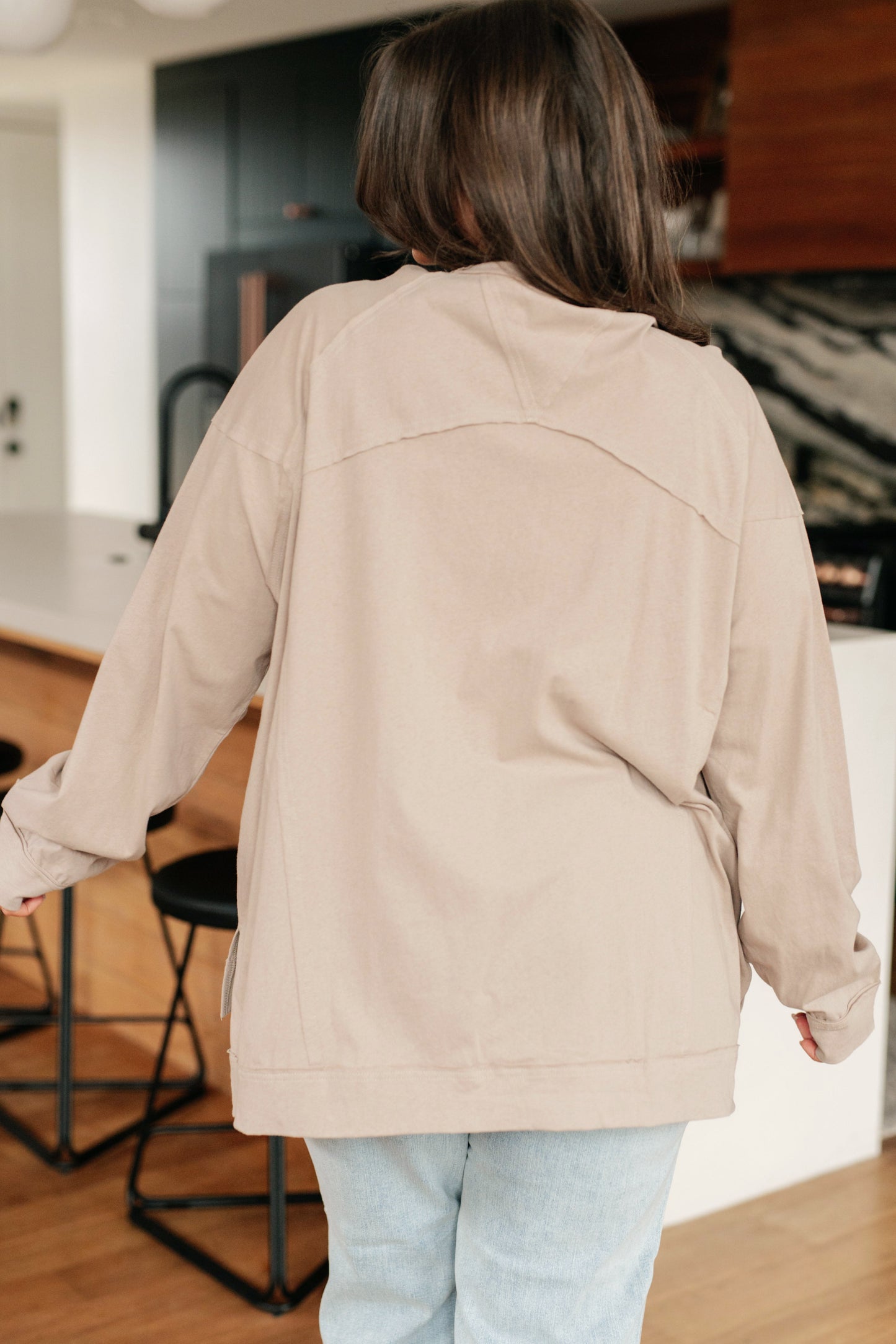 Feels Right Long Sleeve Top in White Swan