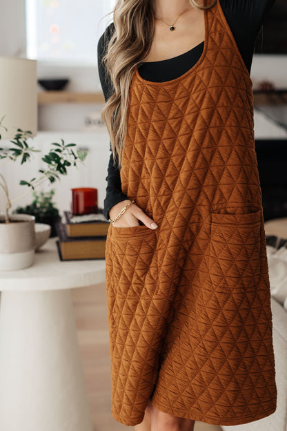 Free Falling Quilted Midi Dress in Sienna