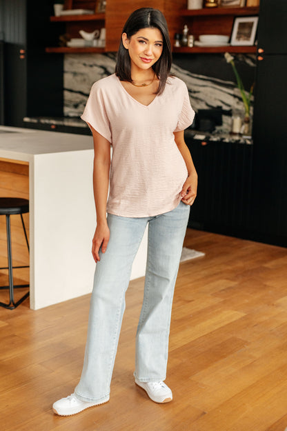 Frequently Asked Questions V-Neck Top in Blush Puree