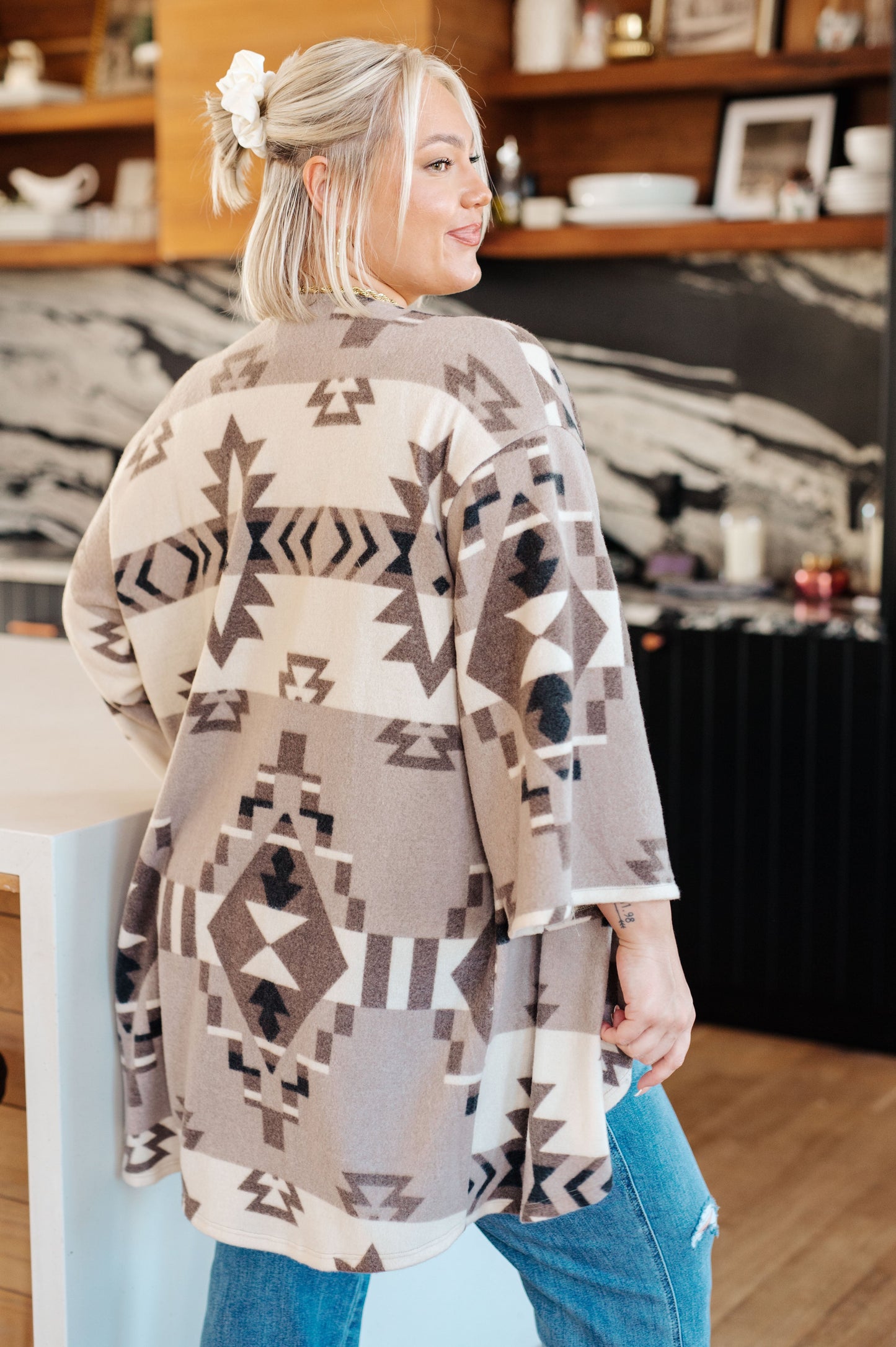 Full of Character Blanket Kimono in Dried Sage