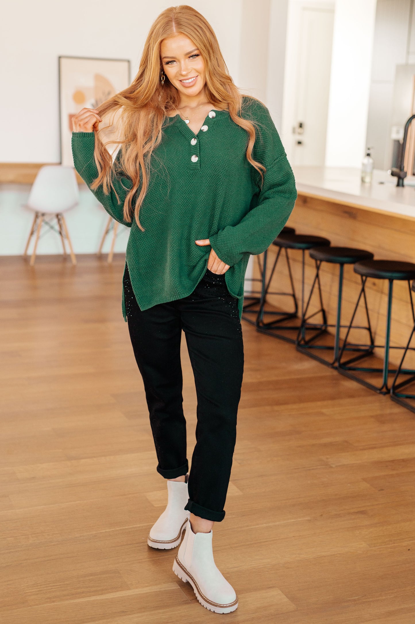 Good Afternoon Henley Sweater in Castleton Green