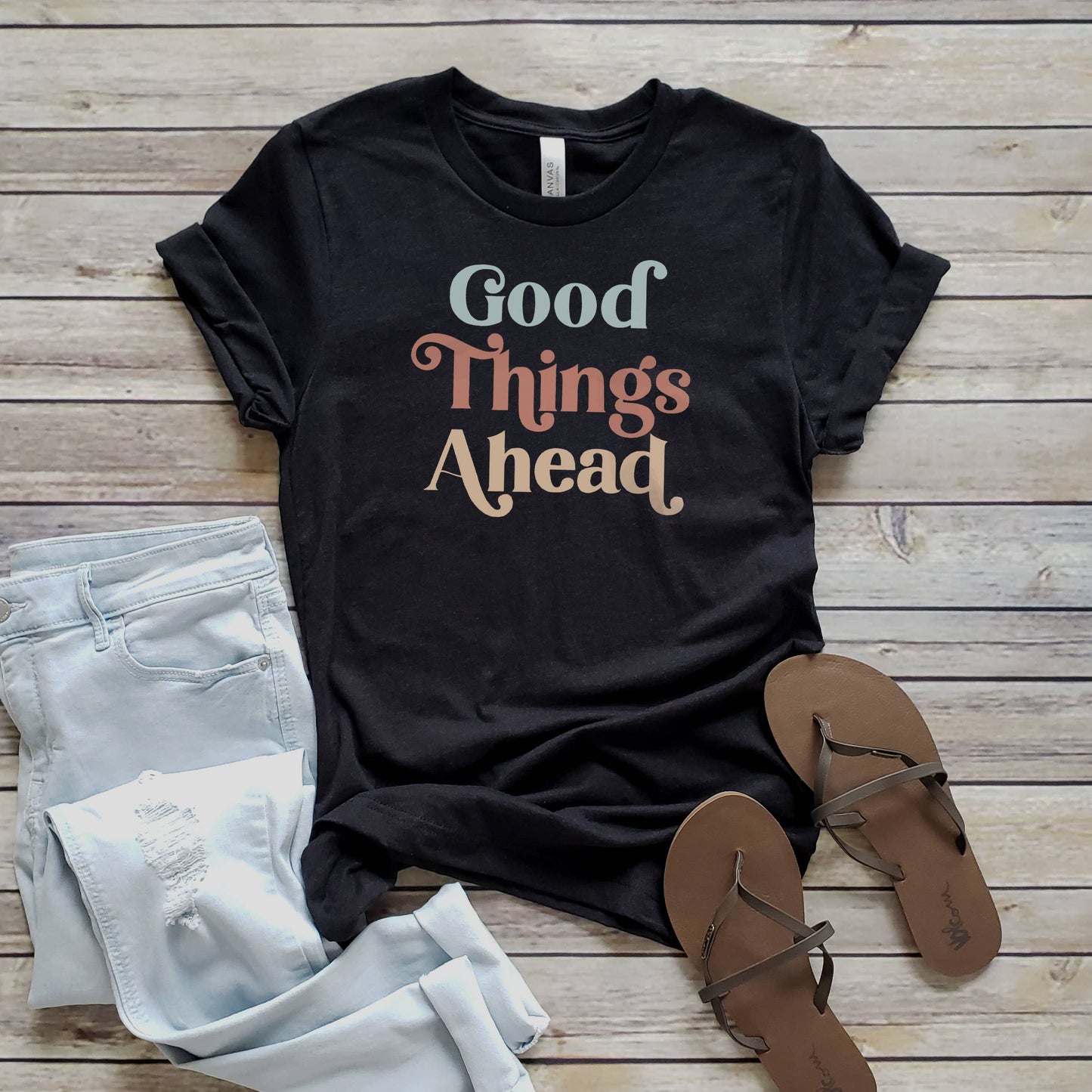 Good Things Ahead Graphic Tee in Heather Black | 4 sizes