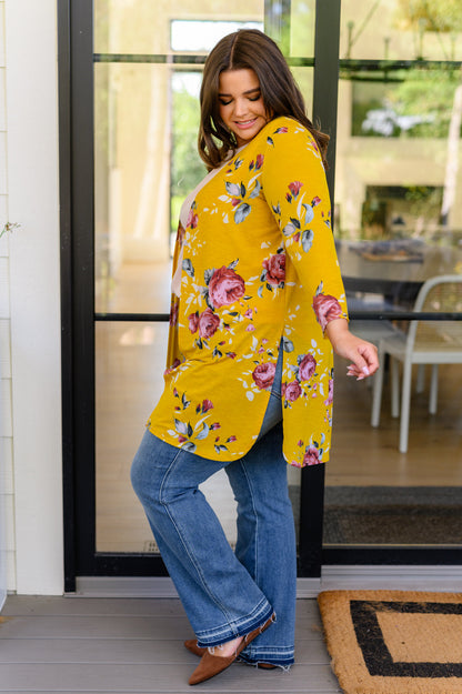 Grow As You Go Floral Cardigan in Mimosa