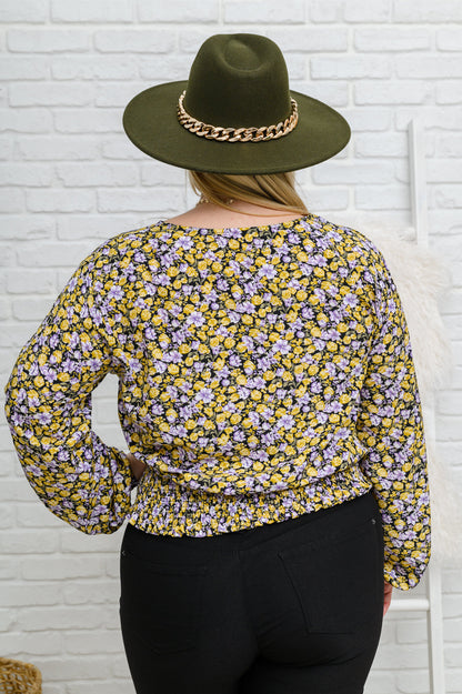 Floral Smocked Blouse in Beach Ball Yellow