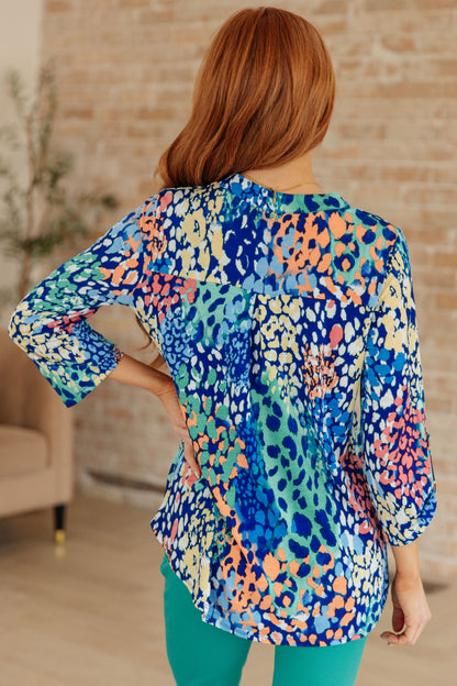 Lizzy Top in Royal Abstract