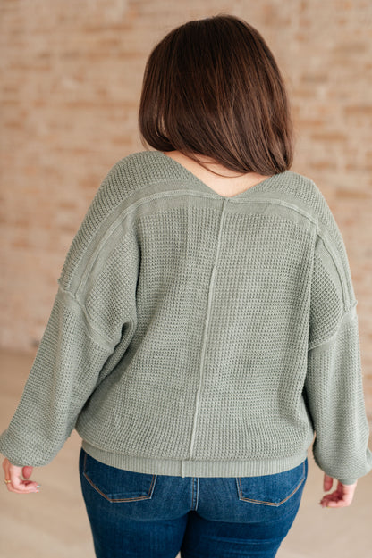 Magi Lune V-Neck Sweater in Tidal Foam