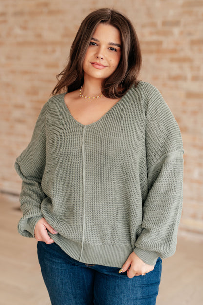 Magi Lune V-Neck Sweater in Tidal Foam