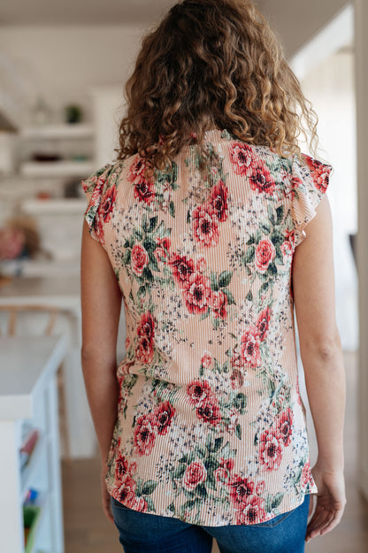 Making Me Blush Floral Top in Indian Red