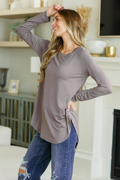 Me Time Long Sleeve Top in Purple Dove