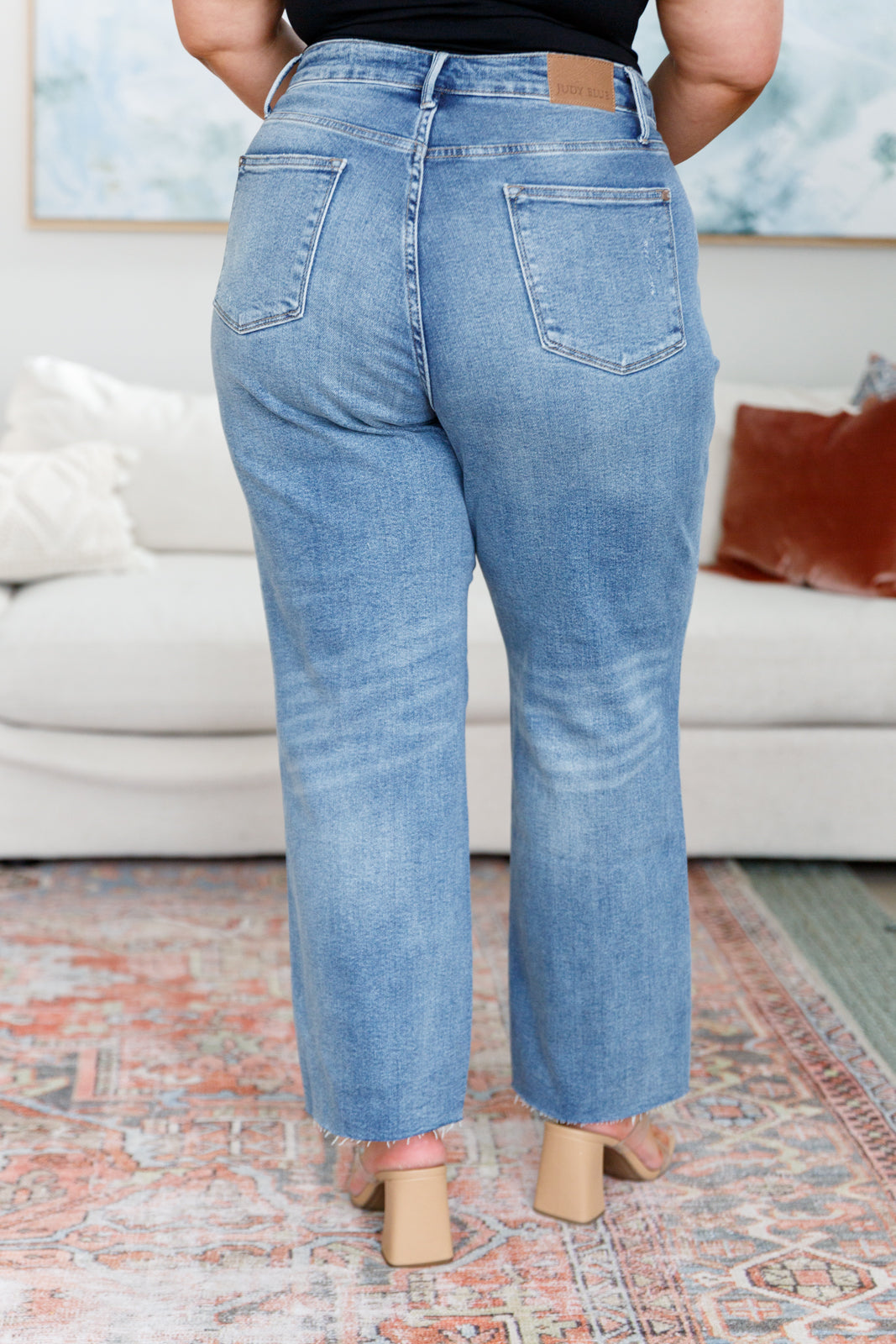 Nora High Rise Rigid Magic Destroy Slim Straight Jeans | Judy Blue