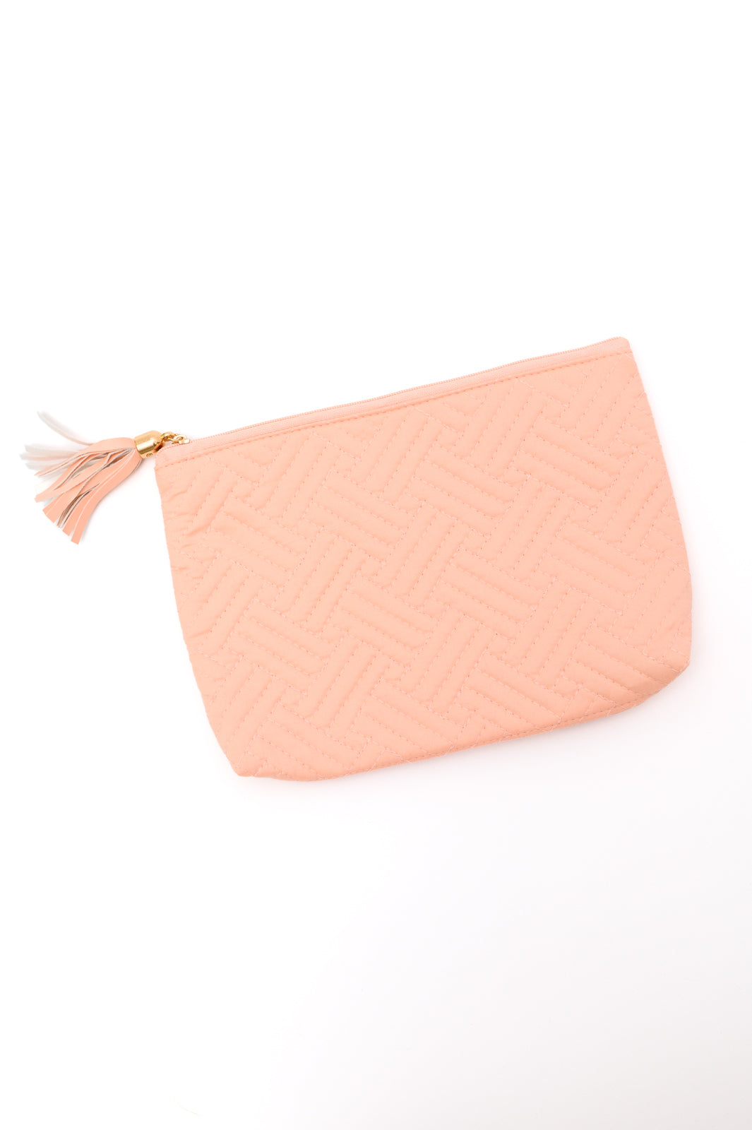 Quilted Travel Zip Pouch in Pink Malibu
