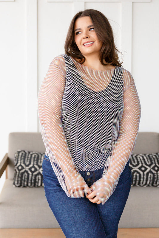 Something to Love Mesh Studded Top