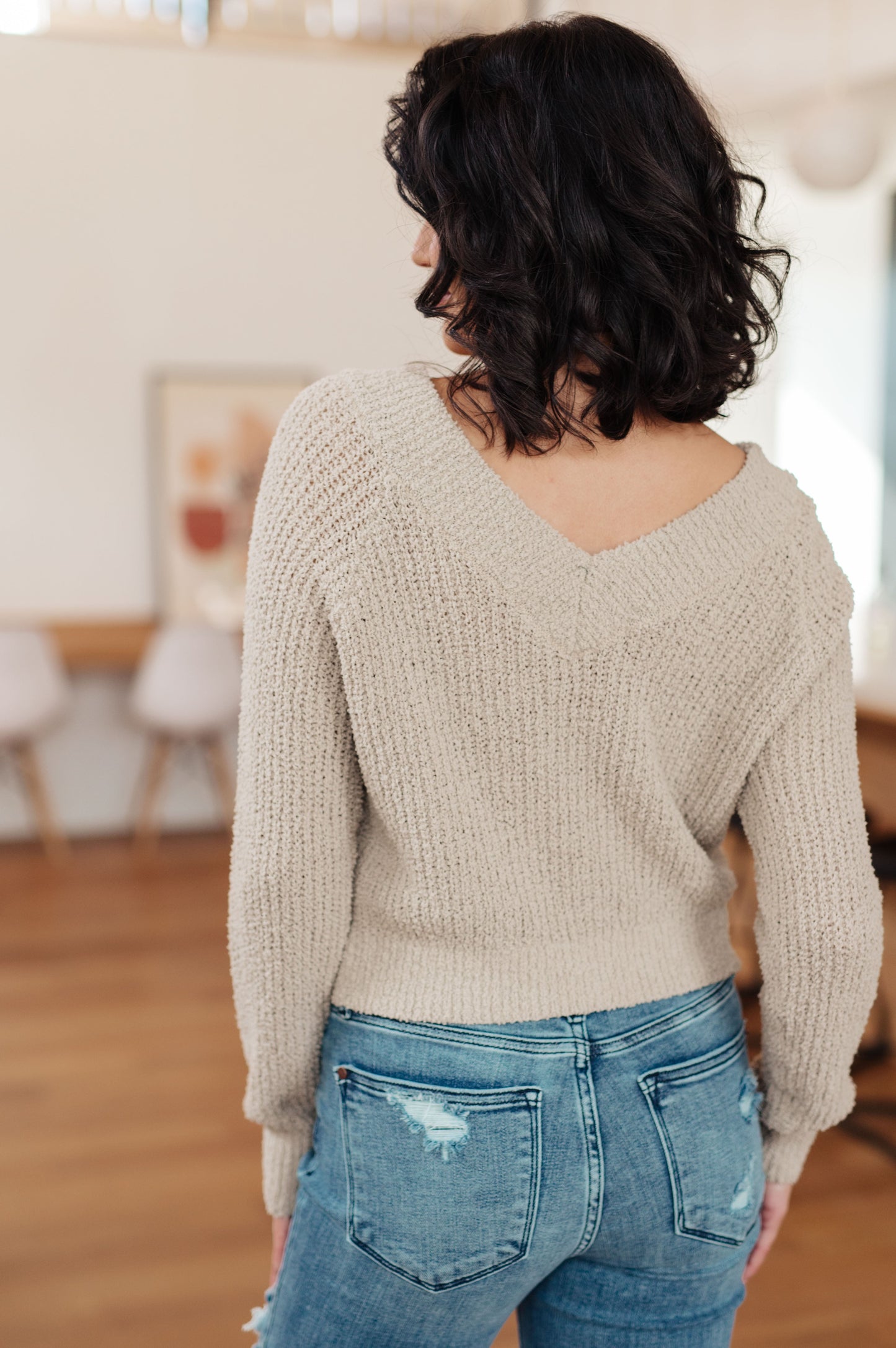 Stuck In The Moment V-Neck Sweater in Oatmeal