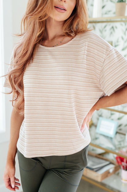 Textured Boxy Top in Autumn Blonde