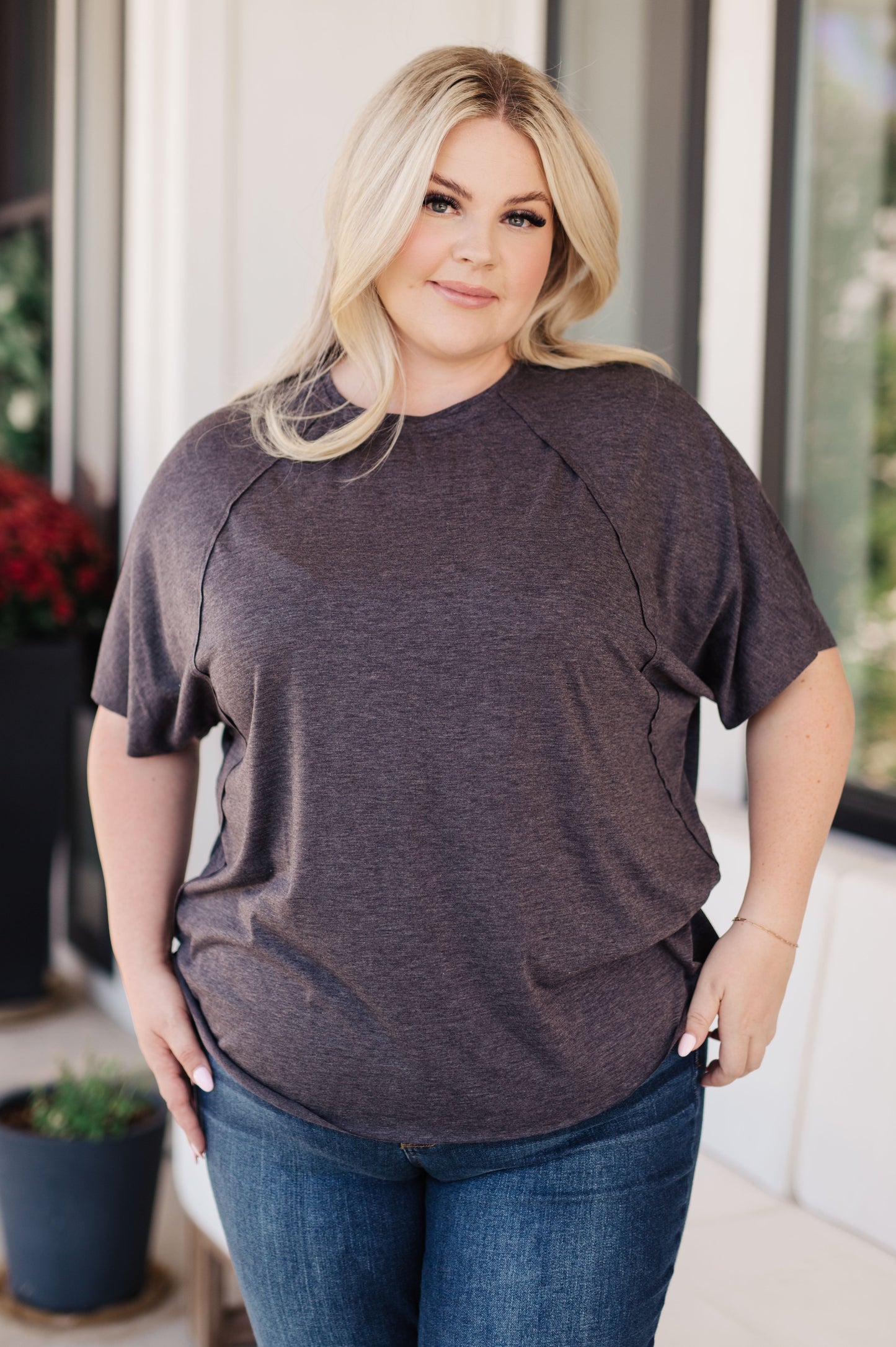 Tried And True Slouchy Tee in Eggplant